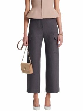 NWT Scanlan Theodore Linen Cropped Cargo Pants $550 MSRP